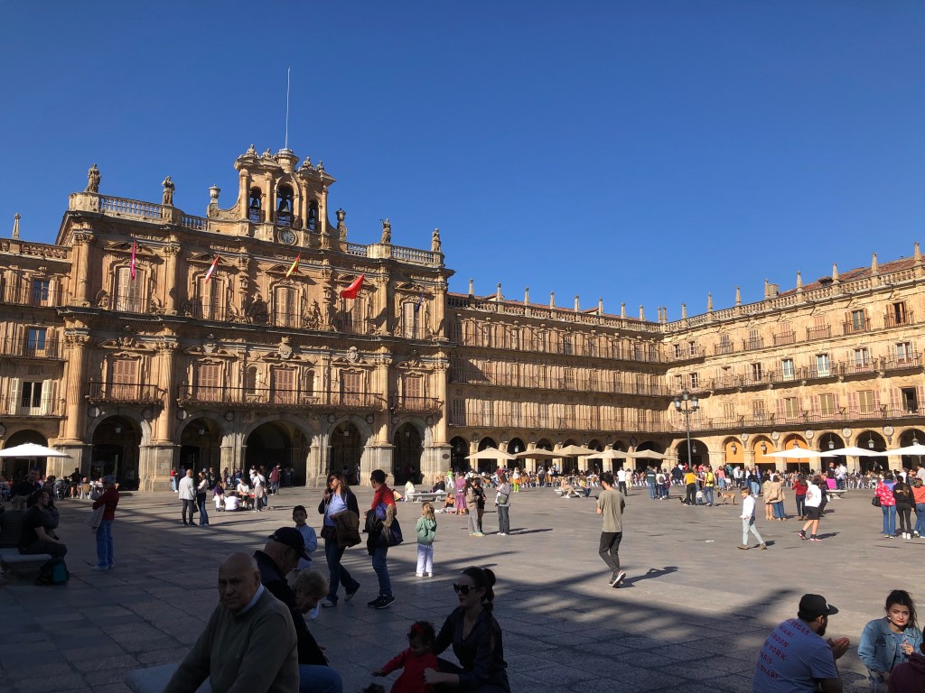 Soaking up the sunshine in&nbsp;Salamanca